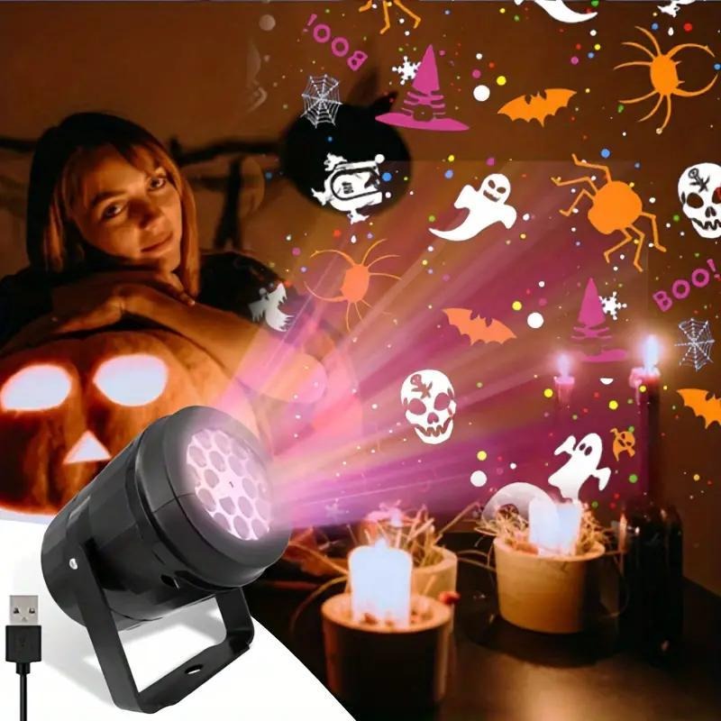 Halloween Pumpkin Decor Led - Projetor de Luz LED para Halloween,