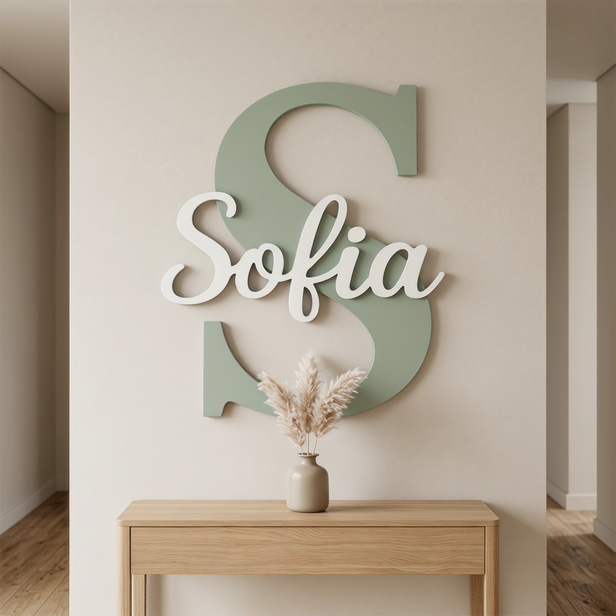 Halloween Party Supplies - Placa de Nome de Madeira Minimalista