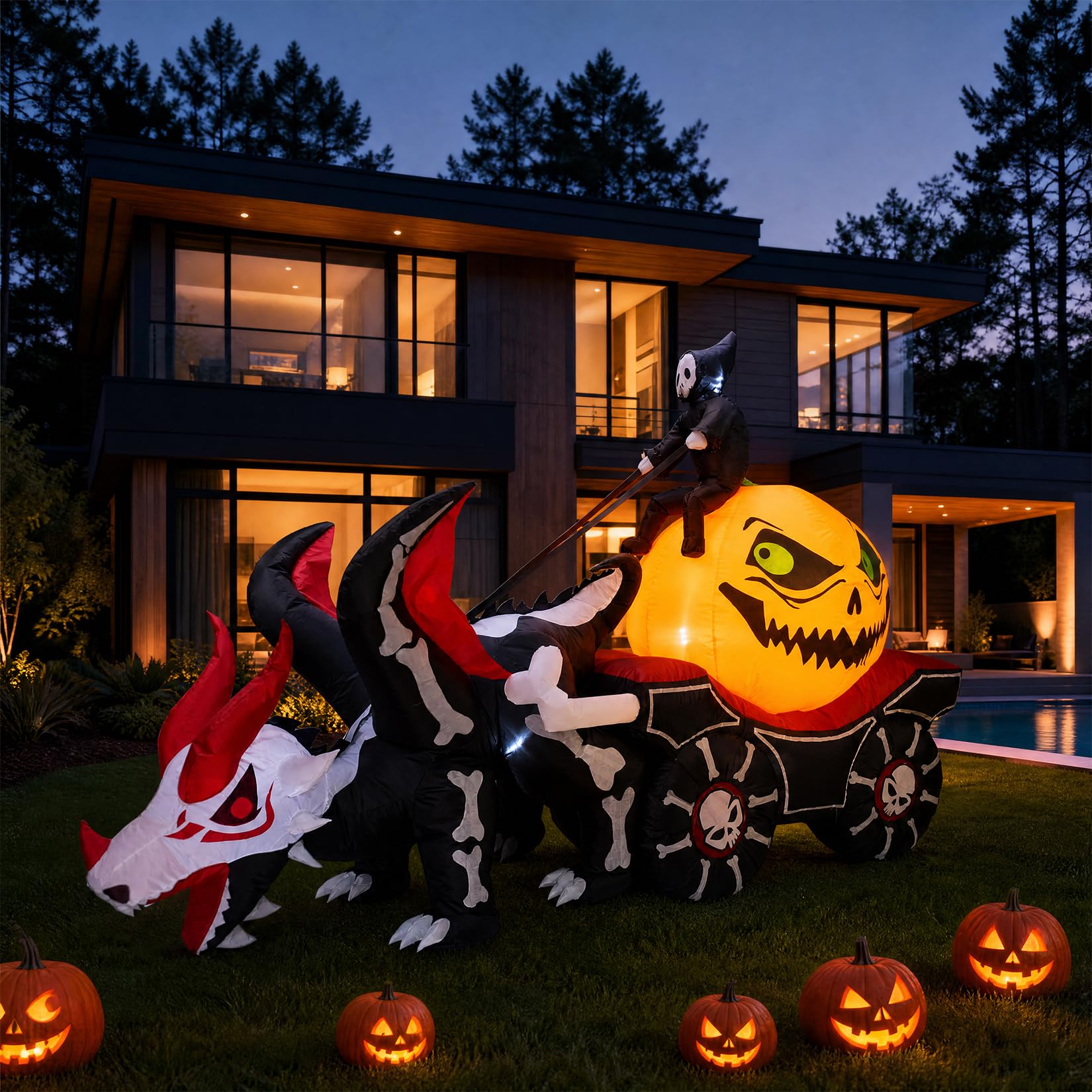 Carroça de abóbora inflável il - Halloween Pumpkin Decor Led avaliação e preço