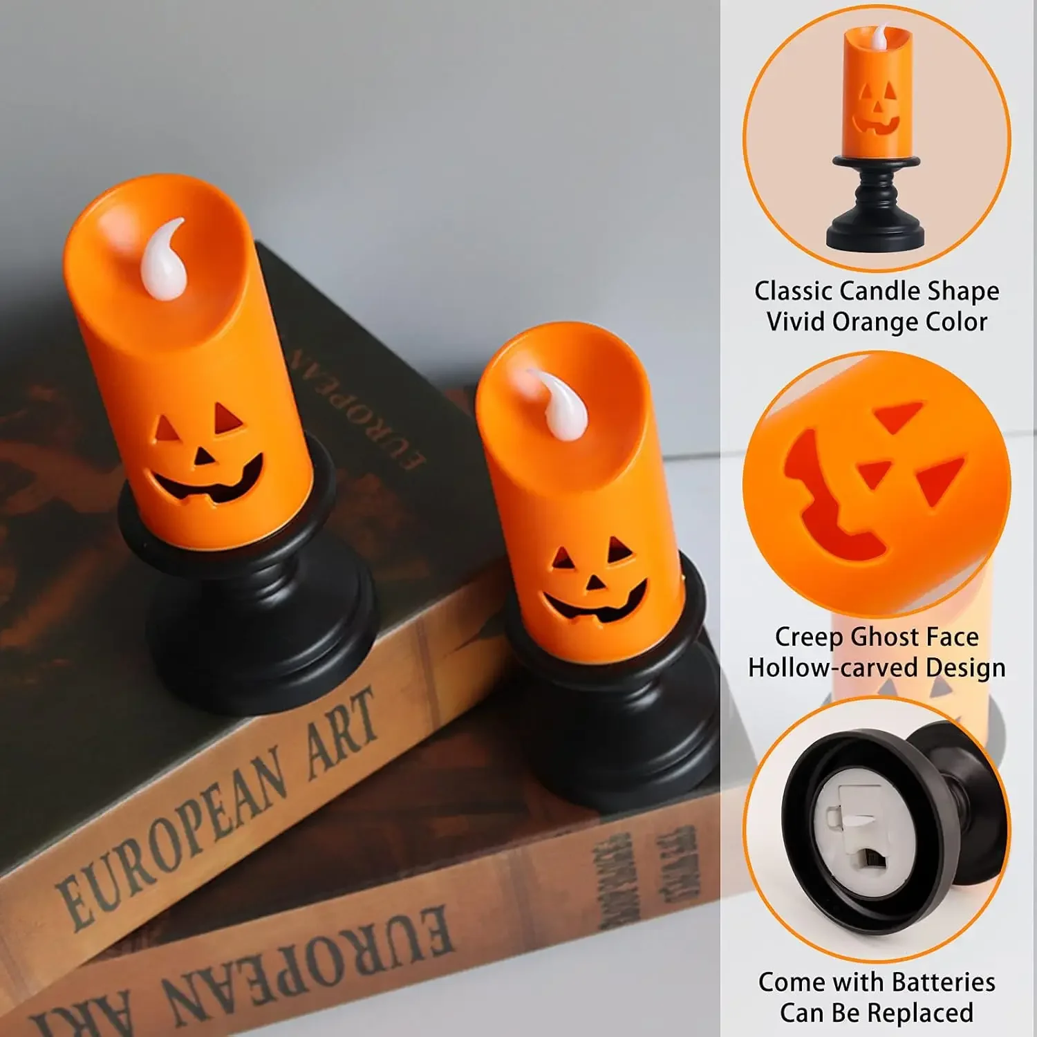 Velas de abóbora sem chama led - Halloween Pumpkin Decor Led avaliação e preço