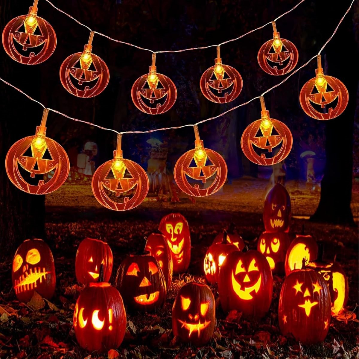1pc 20led laranja plana oco lu - Halloween Led String Lights Orange avaliação e preço