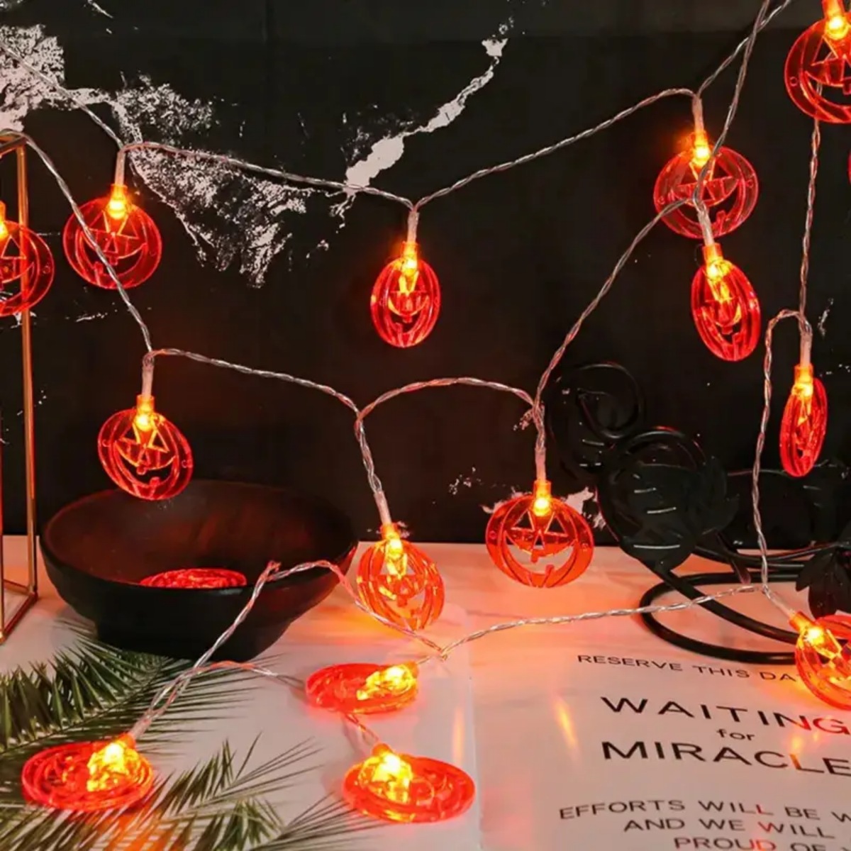 1pc 20led laranja plana oco lu - Halloween Led String Lights Orange avaliação e preço