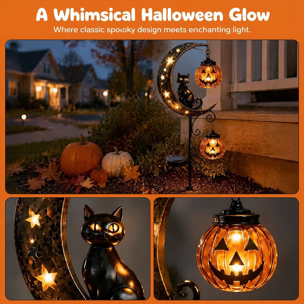 Luz de Estaca Solar para Jardi - Halloween Pumpkin Decor Led avaliação e preço