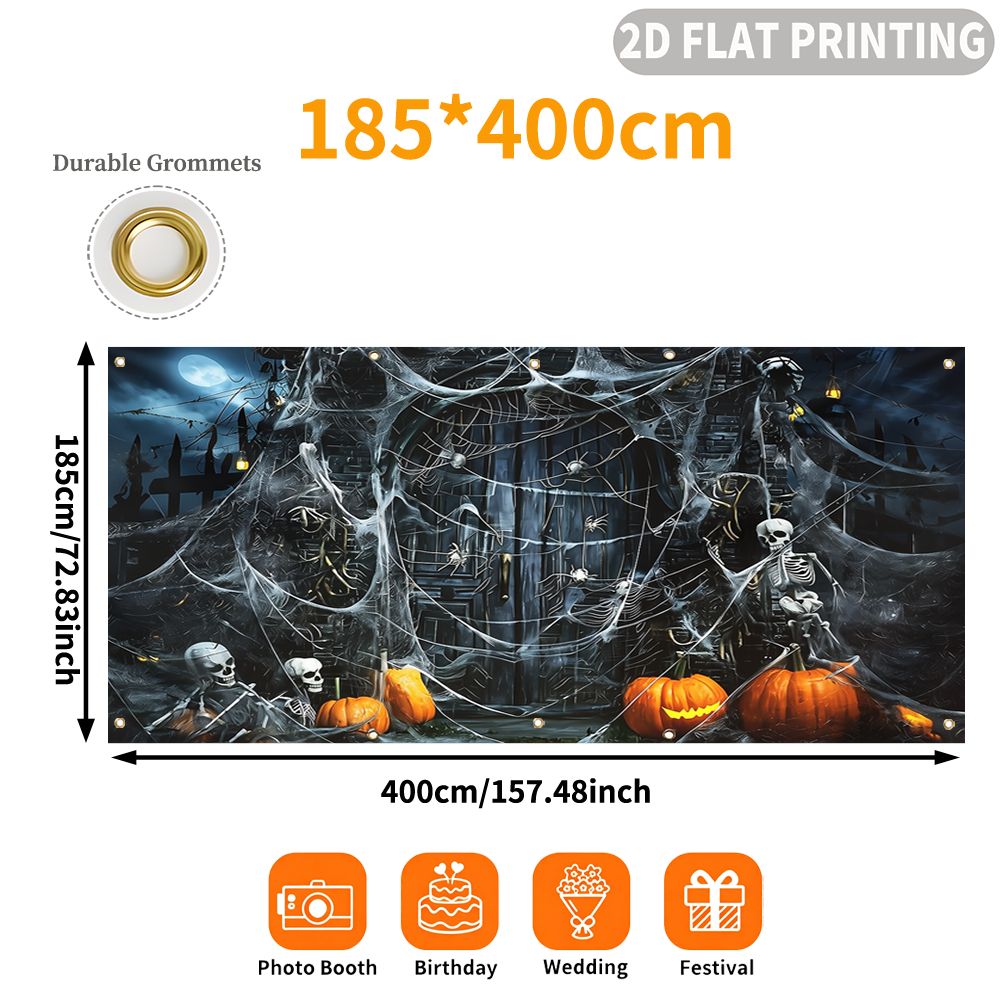 1 unidade de banner plano 2D p - Spider Web Halloween Decoration avaliação e preço