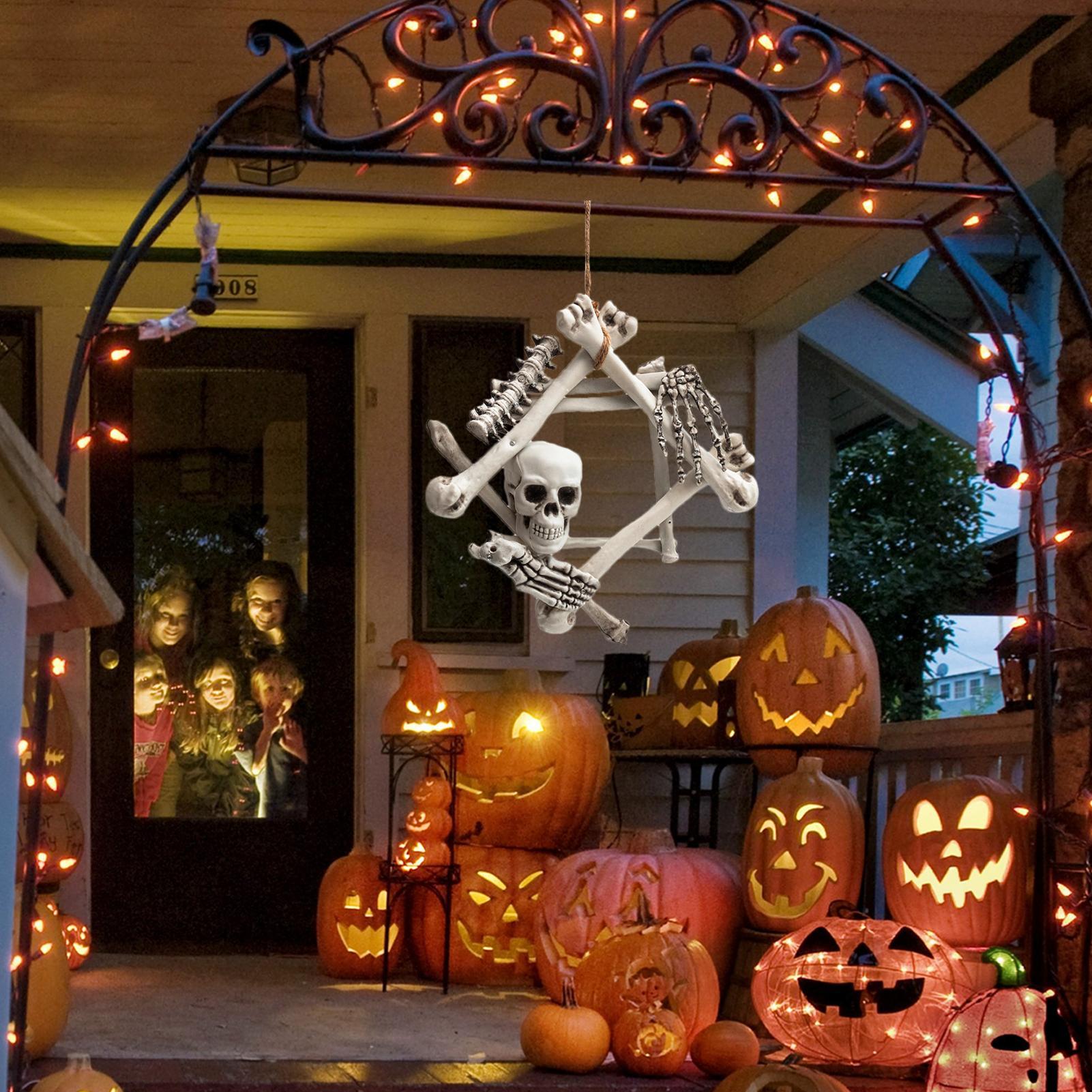 Guirlanda de Caveira Gótica de - Halloween Skeleton Decoration avaliação e preço