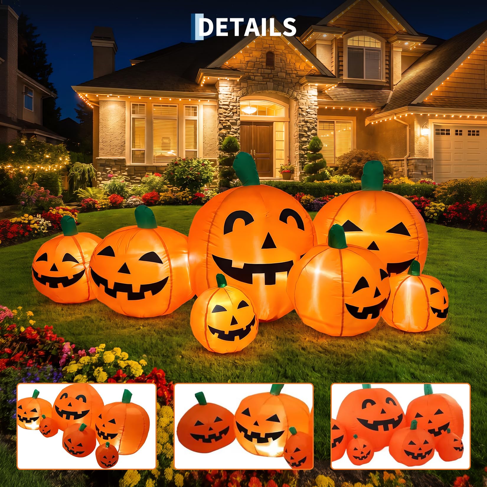 Abóbora Inflável Gigante de 7, - Halloween Pumpkin Decor Led avaliação e preço